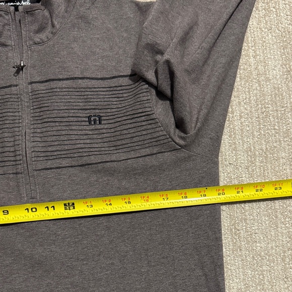 Travis Mathew Men's Size S Coffee Brown Smoke Signals 1/2 Zip Golf Sweatshirt - Picture 7 of 13